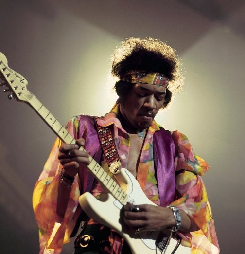 Jimi Hendrix playing guitar